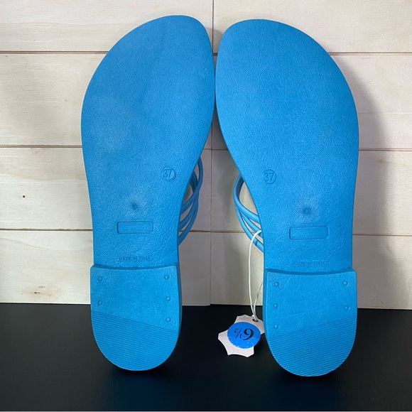 Ilaria Sartori Sandals Blue Women's Size 6.5 Shoes Slip-Ons Faux Leather - Picture 8 of 9
